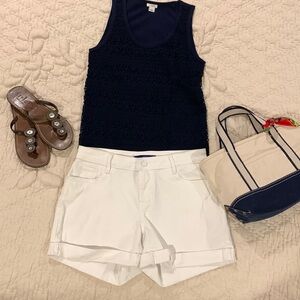 APT. 9 white cuffed shorts, size 10